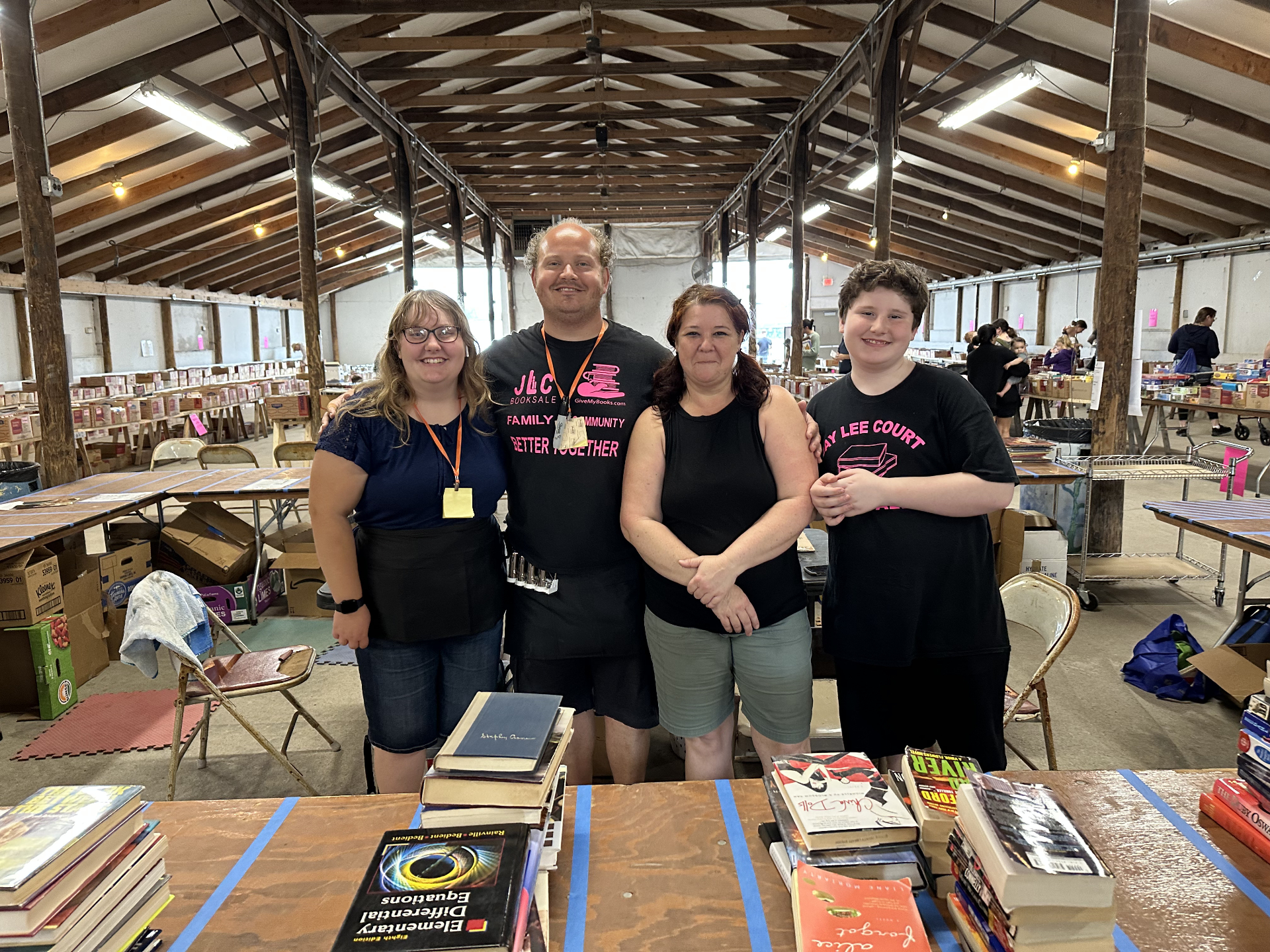 The Whalen family running JLC Book Sale, circa 2019